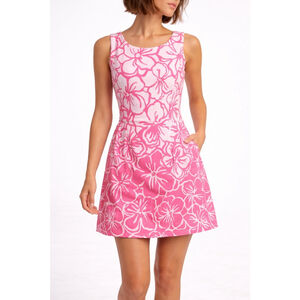 Lilly Pulitzer Bella Dress Strike a Posie Pink Floral Fit Flare M
